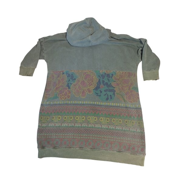 Monthorigin Hooded Sweatshirt Dress Jacket Lagenlook Wearable Art Boho Scandi - Picture 2 of 9